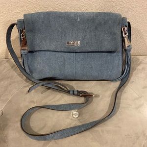 Denim shoulder purse